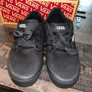 Vans Atwood Sneakers Size US 3 Kids Canvas Black/Black NEW Youth Skate Shoes